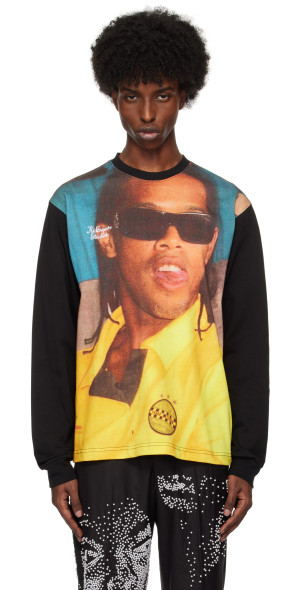 KidSuper - Black Ronaldinho Edition Printed Long Sleeve T-shirt