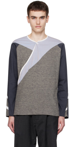 トップス Kiko Kostadinov Remus Top Kiko Kostadinov - Gray Remus Long Sleeve T-Shirt