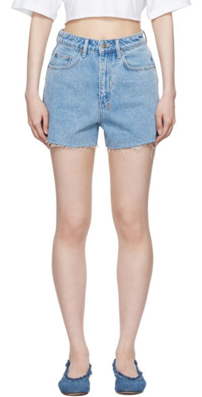 Ksubi Ksubi Blue Rise N Hi Torn Up Denim Shorts