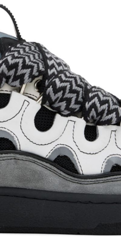 Lanvin - Gray & Black Curb Sneakers display picture 1