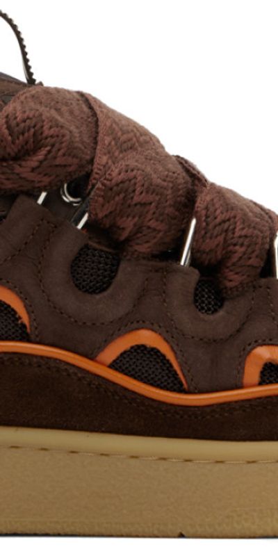 Lanvin SSENSE Exclusive Brown Orange Curb Sneakers