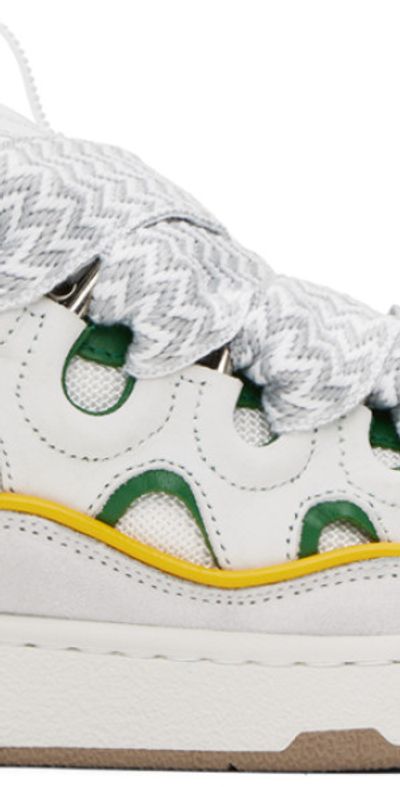 Lanvin Kids Sneakers in White and Green Lanvin Shoes kids - Green | N30308 | GIGLIO.COM main image 4