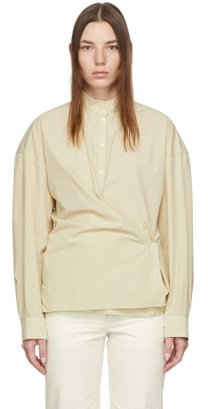 LEMAIRE - Beige Officer Collar Twisted Shirt