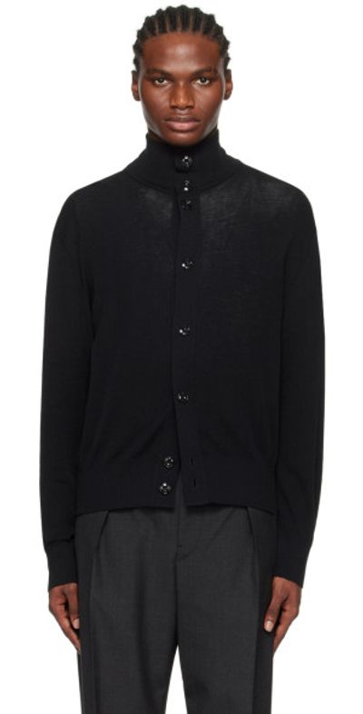 LEMAIRE - Black Convertible Collar Cardigan
