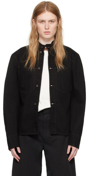 ジャケット・アウター LEMAIRE CURVED SLEEVES JACKET LEMAIRE - Black Curved Sleeve Denim Jacket