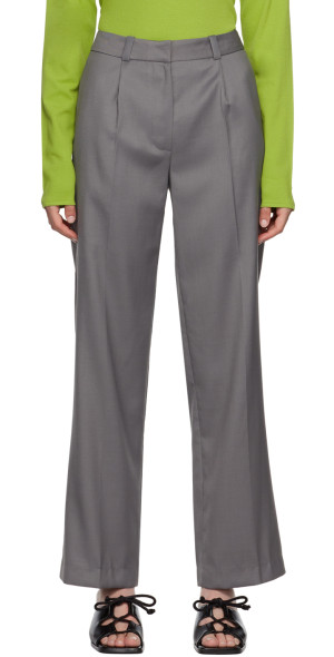 LOW CLASSIC - Gray Low Rise Trousers