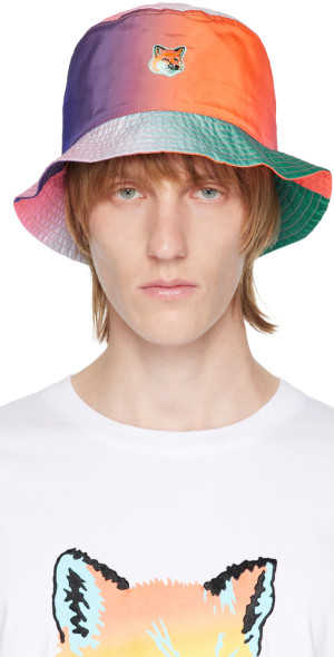 Maison Kitsune Multicolor Fox Head Bucket Hat