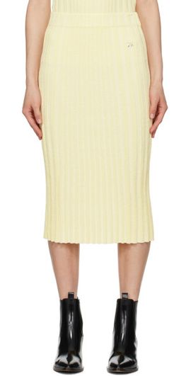 Maison Kitsuné Maison Kitsuné Yellow Baby Fox Midi Skirt