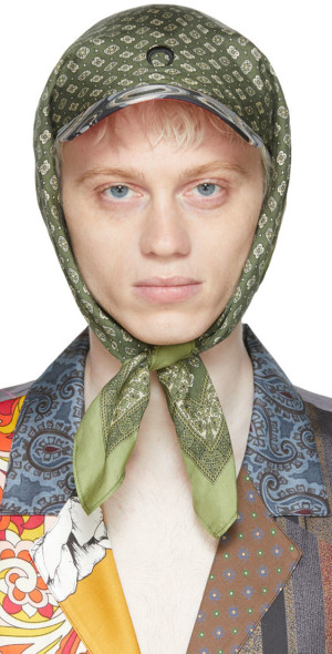 Marine Serre - Black & Green Hybrid Scarf Cap