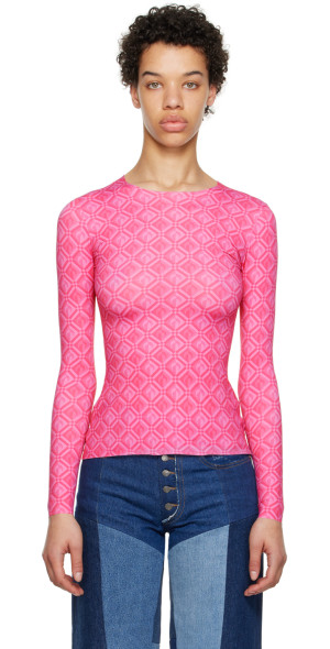 Marine Serre - Pink Second Skin Long Sleeve T-Shirt