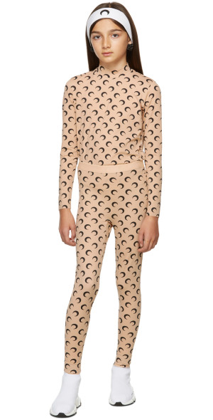 Marine Serre - SSENSE Exclusive Kids Tan All Over Moon Leggings