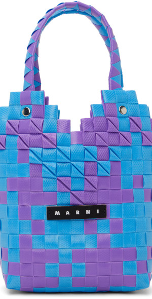バッグ MARNI DIAMOND BASKET BORSA HAND BAG Marni - Kids Blue & Purple Diamond Basket Bag