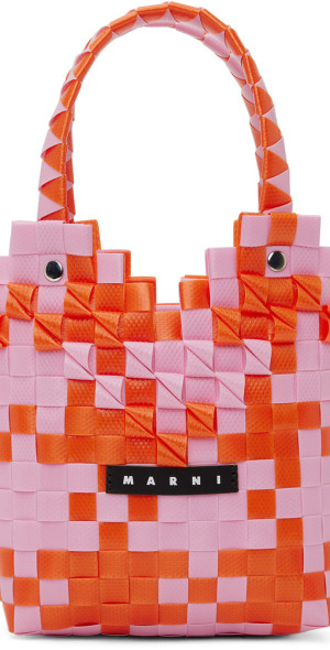 バッグ MARNI DIAMOND BASKET BORSA HAND BAG Marni - Kids Pink & Orange Diamond Basket Bag