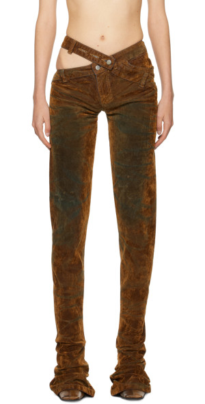 Masha Popova - Brown Flocked Jeans