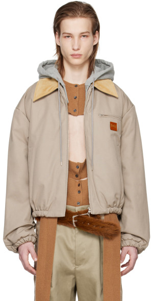 Meryll Rogge - Taupe Hooded Bomber Jacket