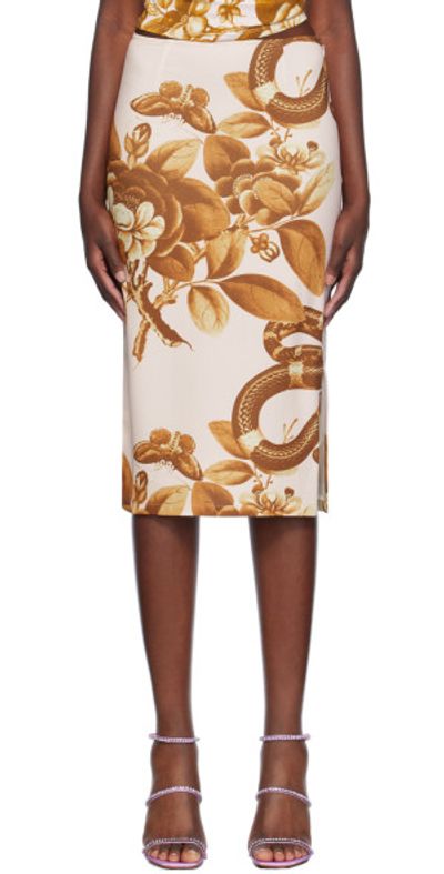 Miaou Miaou Pink & Yellow Moni Midi Skirt