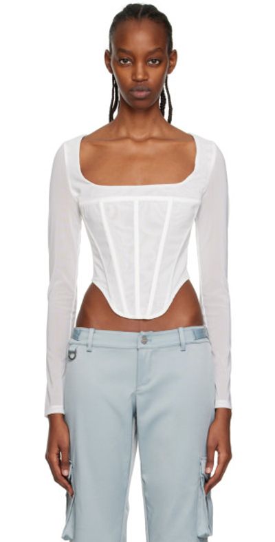 Miaou Miaou White Maude Long Sleeve T-Shirt