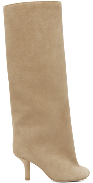 MM6 Maison Margiela - Beige Anatomic Slip-On Suede Boots