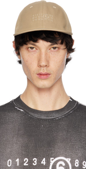 MM6 Maison Margiela キャップ ベージュ W MM6 Maison Margiela - Beige Embroidered Cap