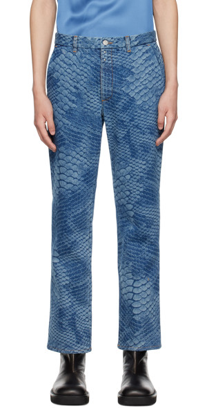 まとめ買いでお得 未使用品 MM6 22AW Snake Print Jeans デニムパンツ