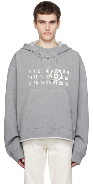 MM6 Maison Margiela - Gray Half-Zip Hoodie