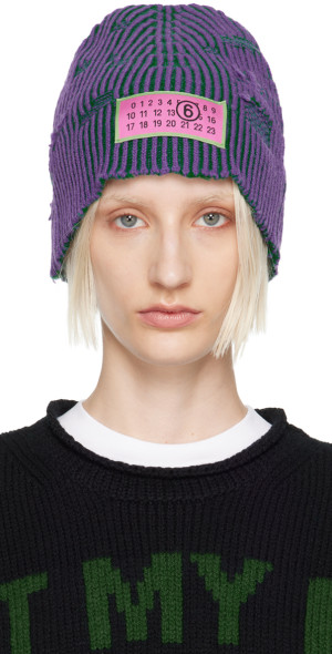 MM6 Maison Margiela - Purple & Green Amended Bicolor Beanie