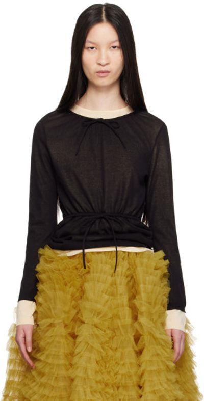 Molly Goddard Molly Goddard Black & Beige Hannah Sweater
