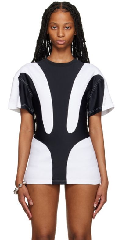 mugler black and white dress 1996 Thierry Mugler Couture Black White Futuristic Strapless Mini Dress main image 0