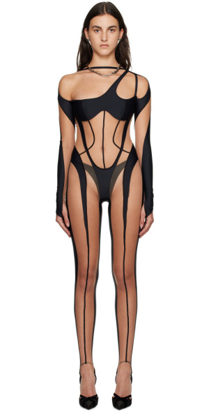 【関税込み】Mugler ブラック Rodeo ボディスーツ Muglerのブラック＆ベージュ Rodeo ボディスーツがセール中