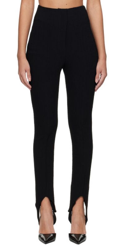Nanushka Nanushka Black Savita Seersucker Stirrup Trousers