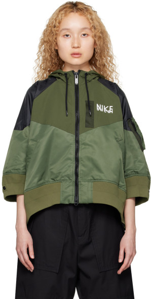 NIKE ナイロン　ジャケット　カーキ　斜めジップ　ライダース　sacai Nike - Khaki sacai Edition Jacket
