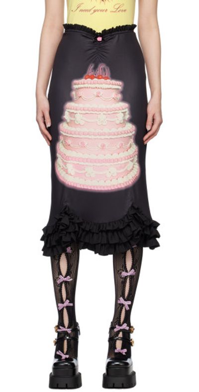Nodress Nodress Black Birthday Cake Midi Skirt