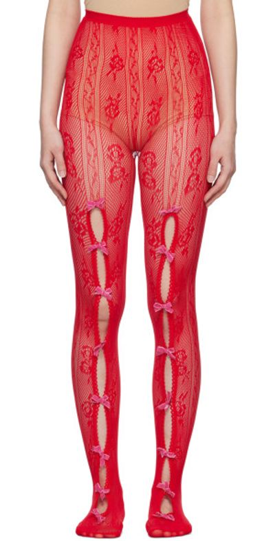 no dress tights Nodress White Bowknot Fishnet Nodress A premium MeMoi tight that is luxurious and soft to the touch. Nodress SSENSE Exclusive Pink Bowknot