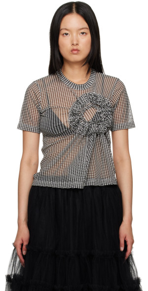 Noir Kei Ninomiya - Black & White Check T-Shirt