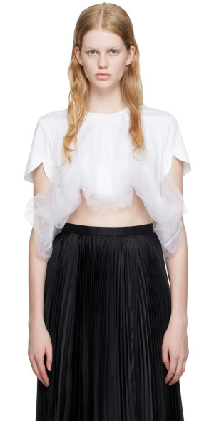 Noir Kei Ninomiya - White Scalloped T-Shirt