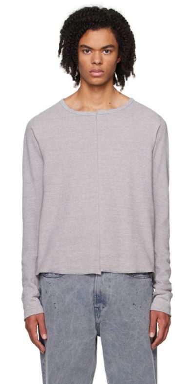 NVRFRGT - Gray Asymmetric Long Sleeve T-Shirt