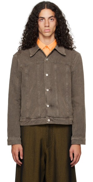 ジャケット・アウター 2023 Omar Afridi RIVETED DENIM JACKET Omar Afridi - Brown Axes Denim Jacket