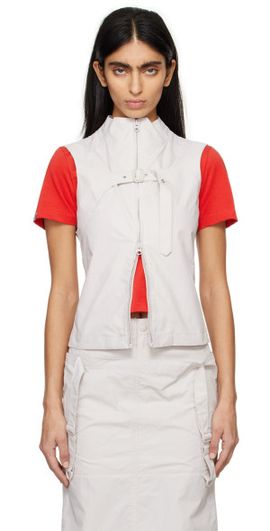 OPEN YY OPEN YY Gray Belted Vest