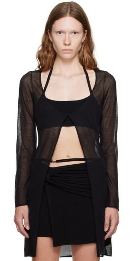 Paris Georgia Paris Georgia Black Jasmine Cardigan & Tank Top Set