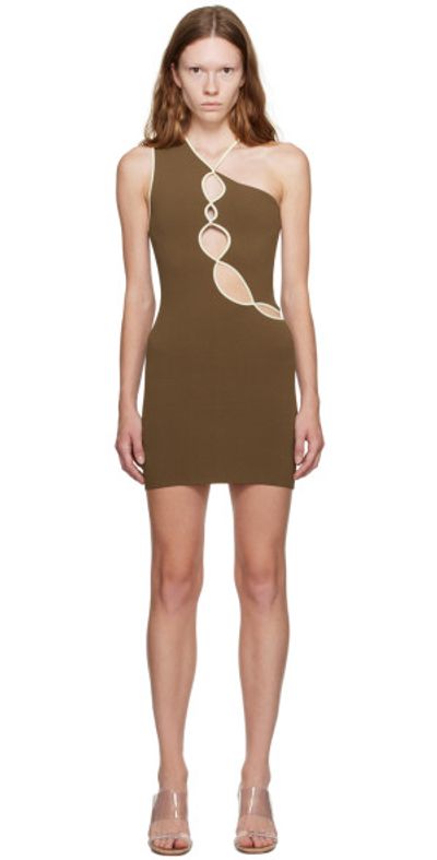 Paris Georgia Paris Georgia Brown Squiggle Minidress