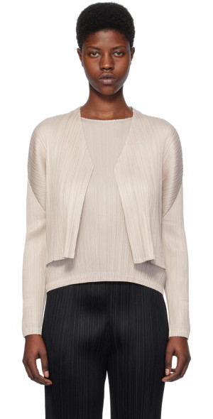 PLEATS PLEASE ISSEY MIYAKE - Beige Monthly Colors December Cardigan