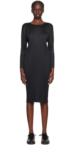 PLEATS PLEASE ISSEY MIYAKE - Black Monthly Colors September Midi Dress