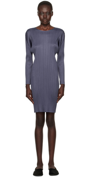 プリーツプリーズMONTHLY COLORS AUGUST PLEATS PLEASE ISSEY MIYAKE - Navy Monthly Colors August Minidress