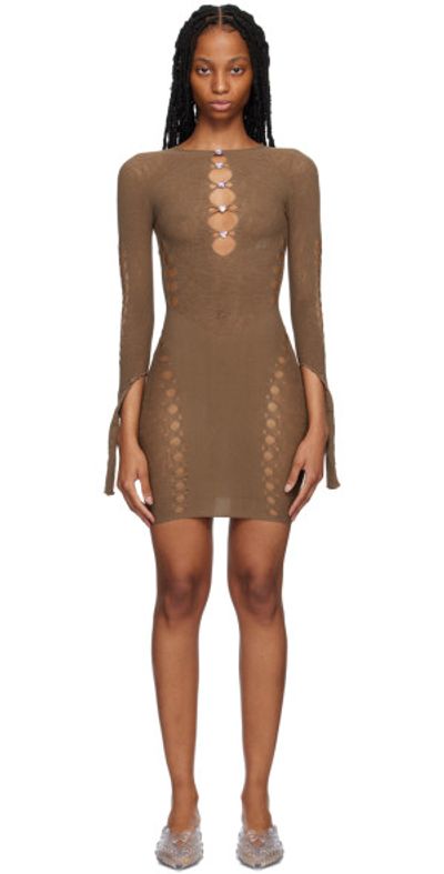 poster girl brown dress Poster Grl Cold Shoulder Cut Out Knit Maxi Dress