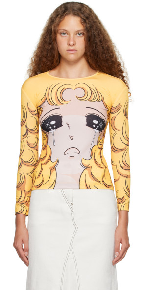 ★Pushbutton★ ブラック＆ホワイト Pixel Crying Girl Tシャツ Pushbutton: Black & White Pixel Crying Girl T-shirt | SSENSE