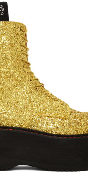 【関税込み】R13 ゴールド Double Stack ブーツ R13 - Gold Double Stack Boots