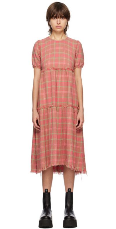R13 - Red Shredded Midi Dress