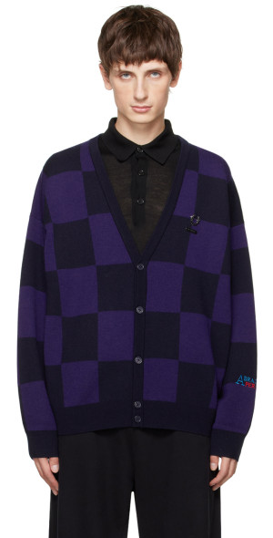 Raf Simons - Navy & Black Fred Perry Edition Cardigan