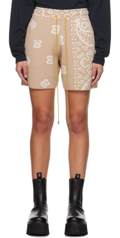 Rhude Rhude Beige Jacquard Shorts