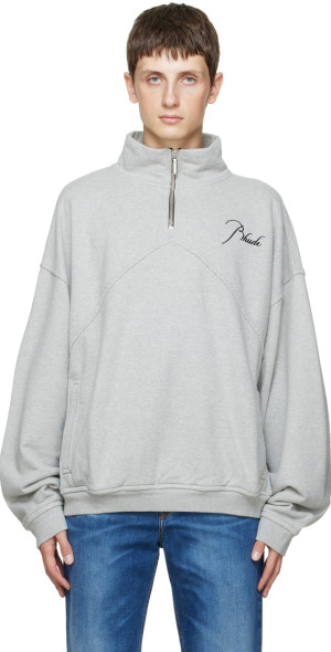 Rhude Rhude Gray Quarter Zip Sweatshirt